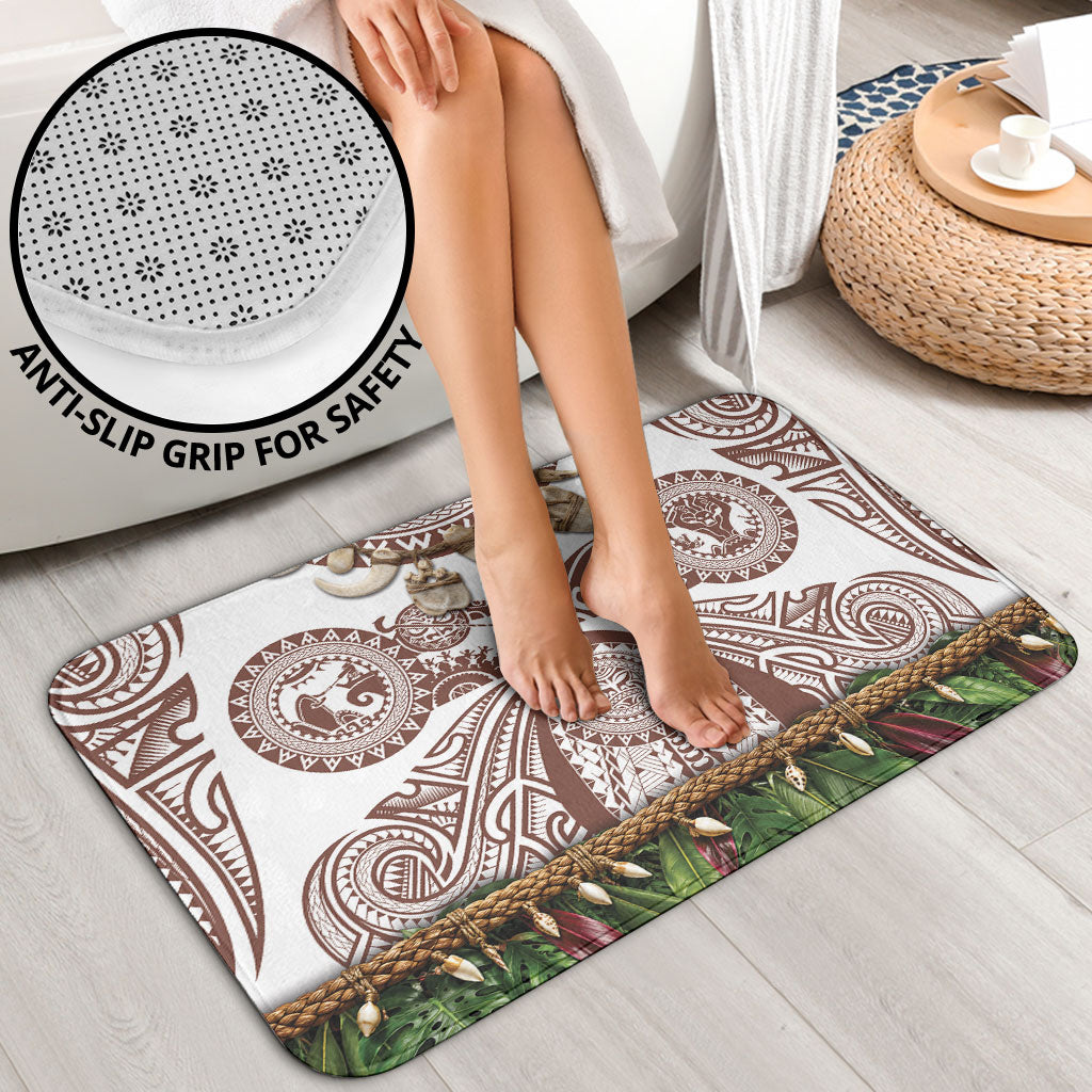Polynesia Maui Umber Tattoo Inspired Bathroom Set Tropical Leaf Skirt Costume DT05 - Polynesian Pride