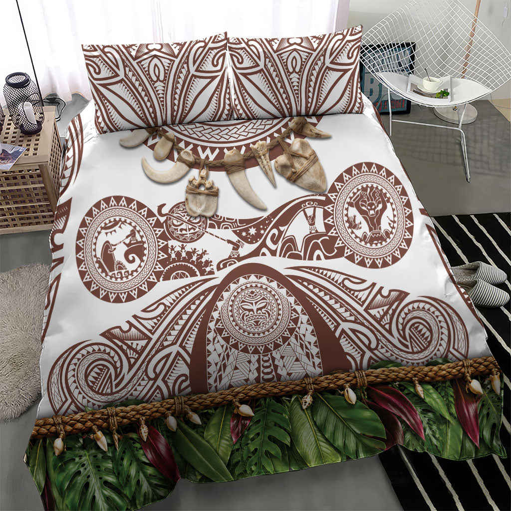 Polynesia Maui Umber Tattoo Inspired Bedding Set Tropical Leaf Skirt Costume DT05 - Polynesian Pride
