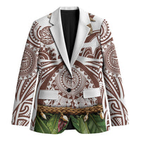 Polynesia Maui Umber Tattoo Inspired Blazer Tropical Leaf Skirt Costume DT05 Unisex Brown - Polynesian Pride