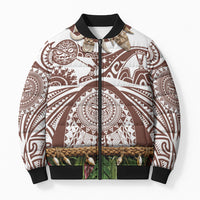 Polynesia Maui Umber Tattoo Inspired Bomber Puffer Jacket Tropical Leaf Skirt Costume DT05 Unisex Brown - Polynesian Pride