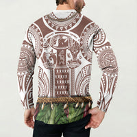 Polynesia Maui Umber Tattoo Inspired Button Sweatshirt Tropical Leaf Skirt Costume DT05 - Polynesian Pride