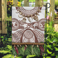 Polynesia Maui Umber Tattoo Inspired Garden Flag Tropical Leaf Skirt Costume DT05 Garden Flag Brown - Polynesian Pride