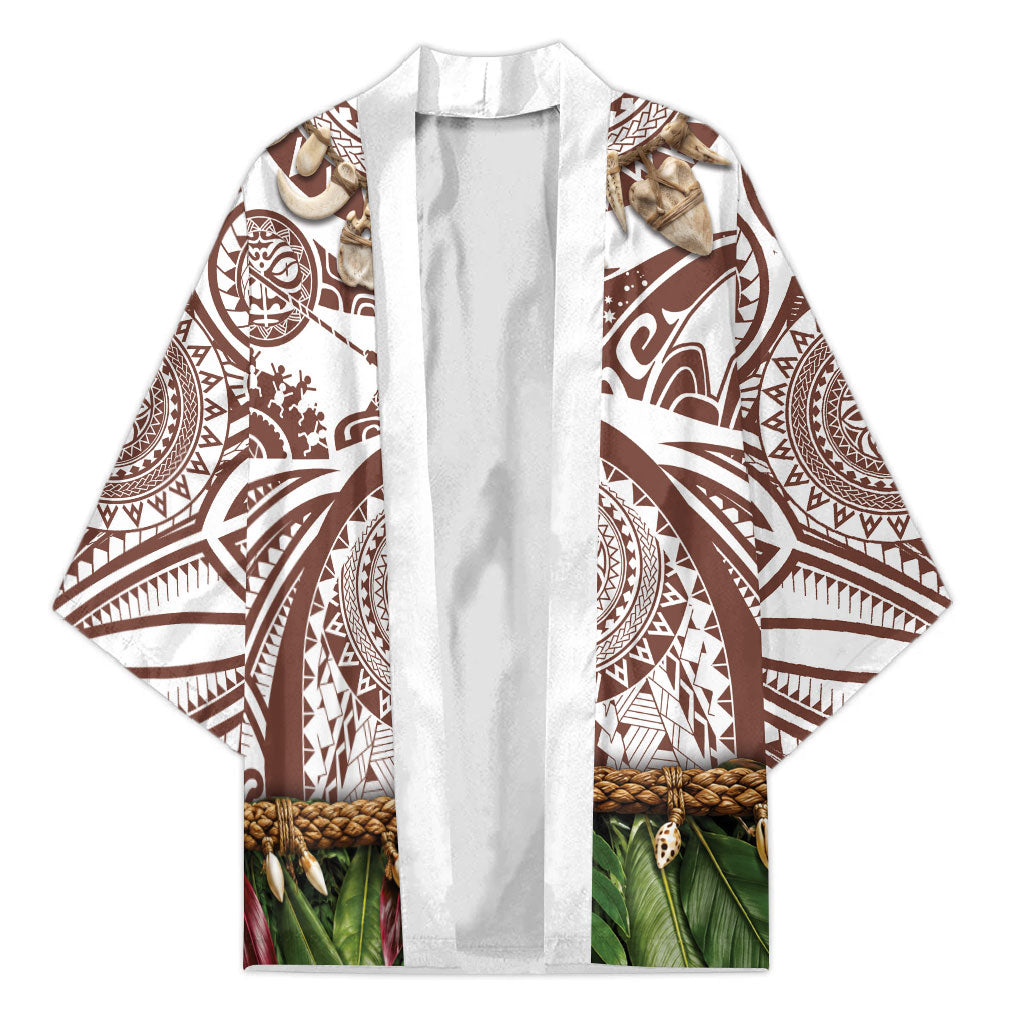 Polynesia Maui Umber Tattoo Inspired Kimono Tropical Leaf Skirt Costume DT05 Unisex Brown - Polynesian Pride