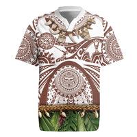 Polynesia Maui Umber Tattoo Inspired Rugby Jersey Tropical Leaf Skirt Costume DT05 Brown - Polynesian Pride