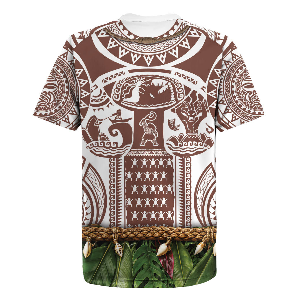 Polynesia Maui Umber Tattoo Inspired Rugby Jersey Tropical Leaf Skirt Costume DT05 - Polynesian Pride
