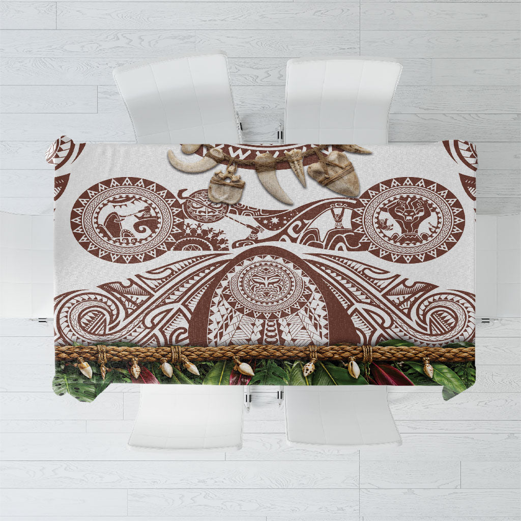Polynesia Maui Umber Tattoo Inspired Tablecloth Tropical Leaf Skirt Costume DT05 Brown - Polynesian Pride