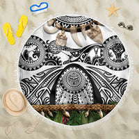 Polynesia Maui White Tattoo Inspired Beach Blanket Tropical Leaf Skirt Costume DT05 One Size 150cm White - Polynesian Pride
