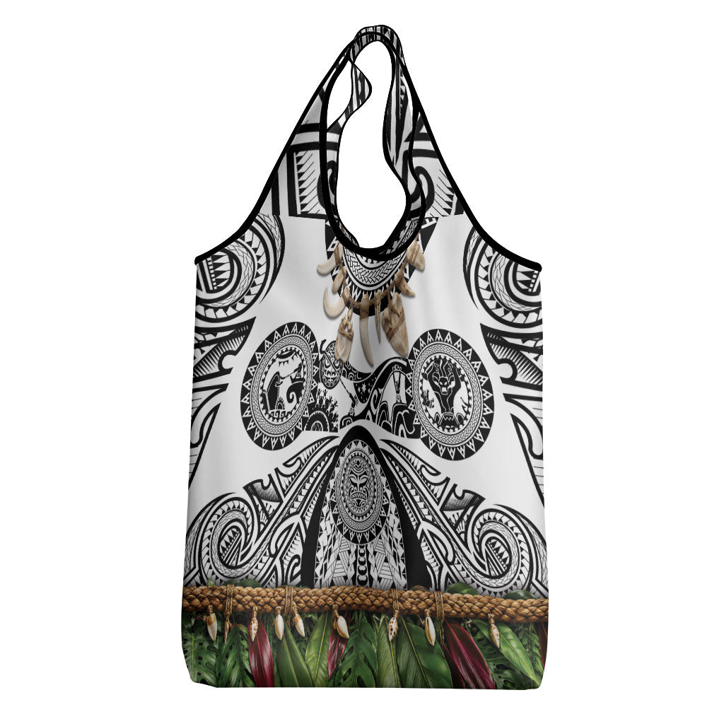 Polynesia Maui White Tattoo Inspired Grocery Bag Tropical Leaf Skirt Costume DT05 - Polynesian Pride