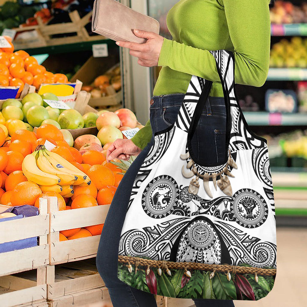 Polynesia Maui White Tattoo Inspired Grocery Bag Tropical Leaf Skirt Costume DT05 - Polynesian Pride