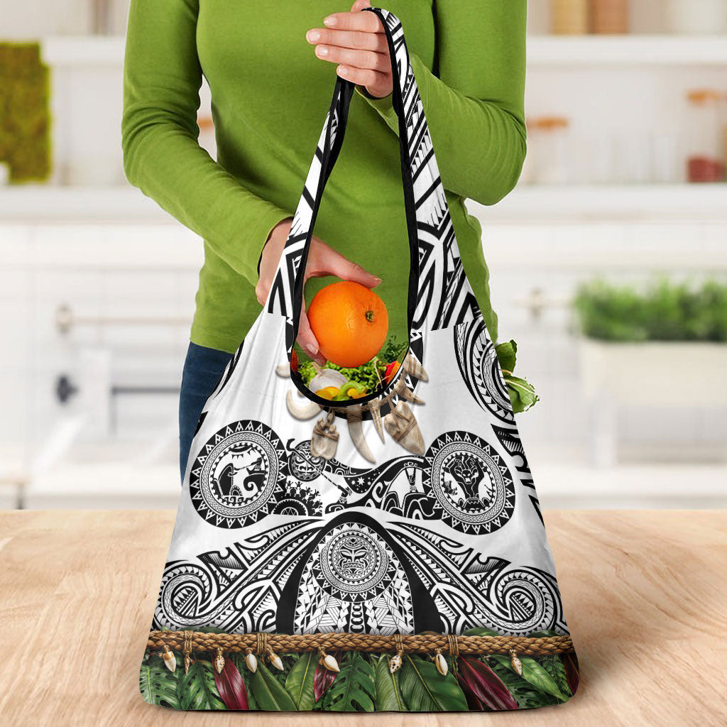 Polynesia Maui White Tattoo Inspired Grocery Bag Tropical Leaf Skirt Costume DT05 - Polynesian Pride