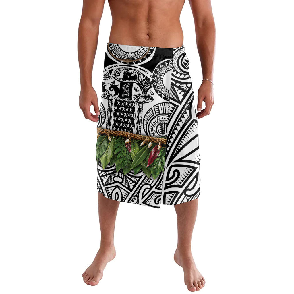 Polynesia Maui White Tattoo Inspired Lavalava Tropical Leaf Skirt Costume