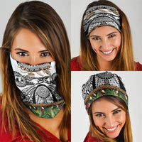 Polynesia Maui White Tattoo Inspired Neck Gaiter Tropical Leaf Skirt Costume DT05 - Polynesian Pride