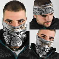 Polynesia Maui White Tattoo Inspired Neck Gaiter Tropical Leaf Skirt Costume DT05 - Polynesian Pride