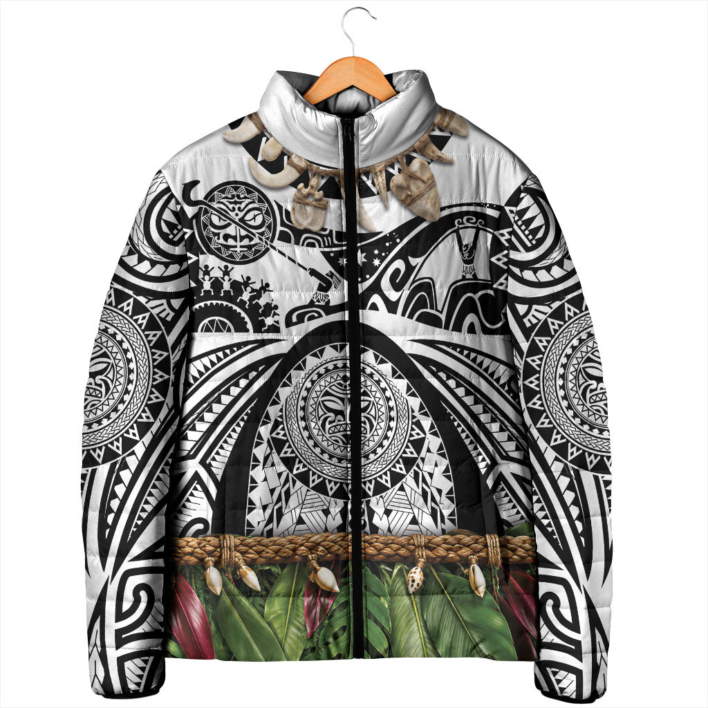 Polynesia Maui White Tattoo Inspired Padded Jacket Tropical Leaf Skirt Costume DT05 - Polynesian Pride