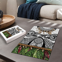 Polynesia Maui White Tattoo Inspired Puzzle Tropical Leaf Skirt Costume DT05 - Polynesian Pride