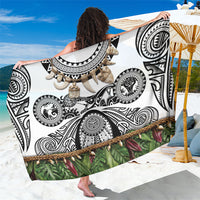 Polynesia Maui White Tattoo Inspired Sarong Tropical Leaf Skirt Costume DT05 One Size 44 x 66 inches White - Polynesian Pride