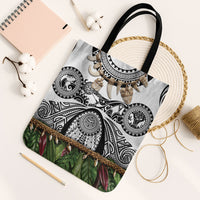 Polynesia Maui White Tattoo Inspired Tote Bag Tropical Leaf Skirt Costume DT05 Black Strap One Size White - Polynesian Pride