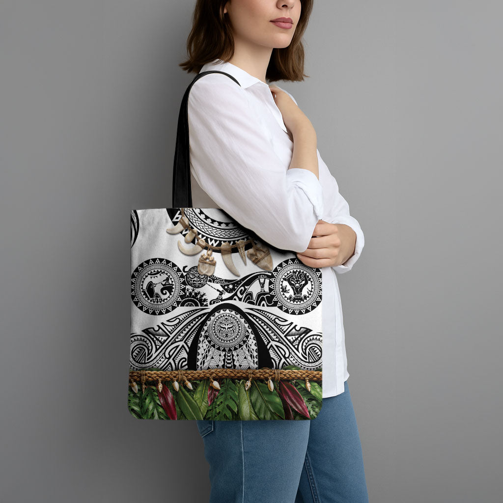 Polynesia Maui White Tattoo Inspired Tote Bag Tropical Leaf Skirt Costume DT05 - Polynesian Pride