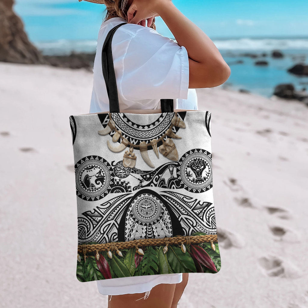 Polynesia Maui White Tattoo Inspired Tote Bag Tropical Leaf Skirt Costume DT05 - Polynesian Pride