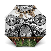 Polynesia Maui White Tattoo Inspired Umbrella Tropical Leaf Skirt Costume DT05 One Size Folded 11.42 inch Opened Diameter 37.4 inch White - Polynesian Pride