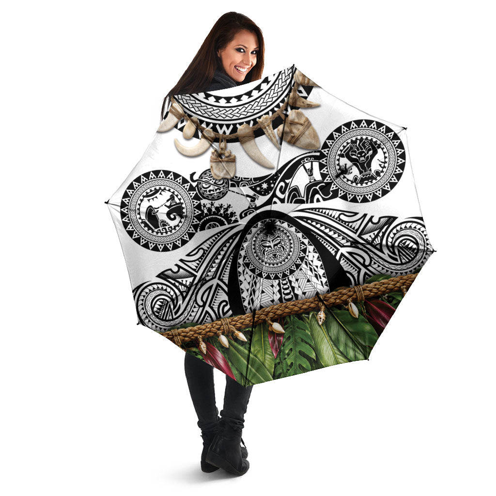 Polynesia Maui White Tattoo Inspired Umbrella Tropical Leaf Skirt Costume DT05 - Polynesian Pride