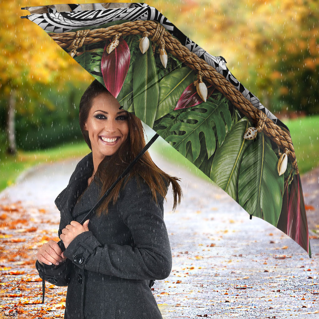 Polynesia Maui White Tattoo Inspired Umbrella Tropical Leaf Skirt Costume DT05 - Polynesian Pride