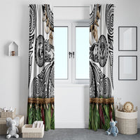 Polynesia Maui White Tattoo Inspired Window Curtain Tropical Leaf Skirt Costume DT05 - Polynesian Pride