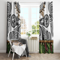 Polynesia Maui White Tattoo Inspired Window Curtain Tropical Leaf Skirt Costume DT05 - Polynesian Pride