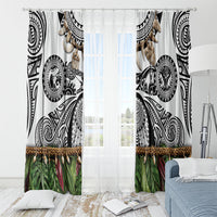Polynesia Maui White Tattoo Inspired Window Curtain Tropical Leaf Skirt Costume DT05 - Polynesian Pride