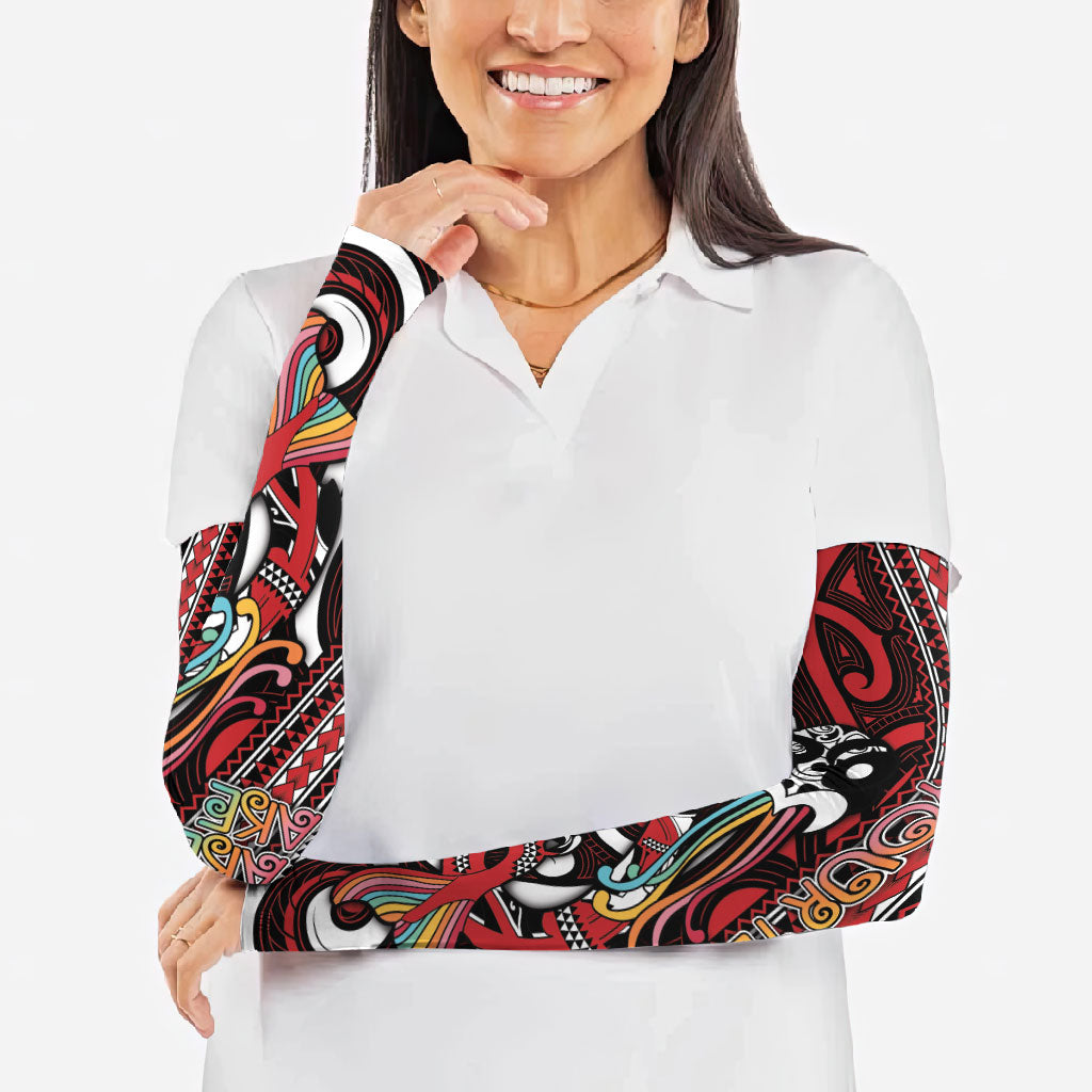 Personalised Maori Language Week Arm Sleeves Ake Ake Ake Tribal Patterns