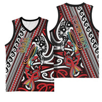 Personalised Maori Language Week Basketball Jersey Ake Ake Ake Tribal Patterns