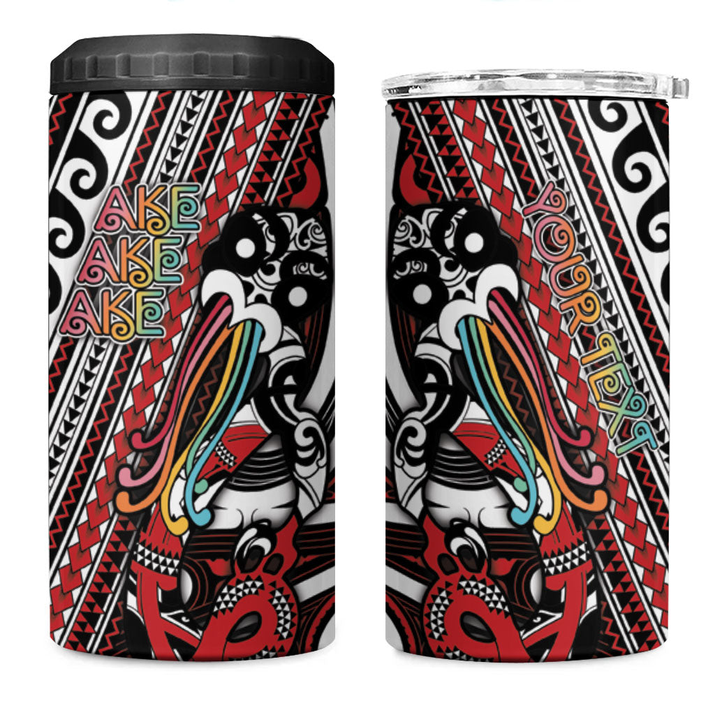Personalised Maori Language Week 4 in 1 Can Cooler Tumbler Ake Ake Ake Tribal Patterns
