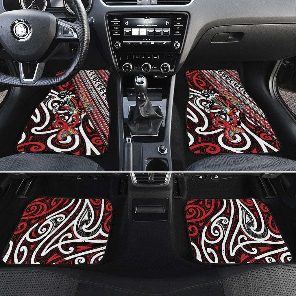 Personalised Maori Language Week Car Mats Ake Ake Ake Tribal Patterns DT05 Set 4pcs Red - Polynesian Pride