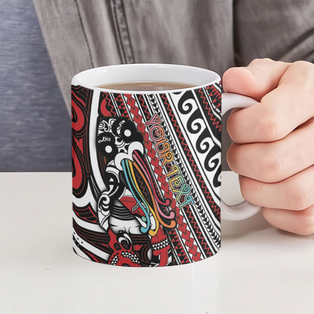 Personalised Maori Language Week Ceramic Mug Ake Ake Ake Tribal Patterns