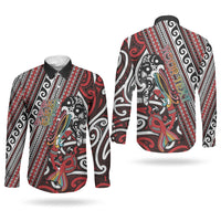 Personalised Maori Language Week Couples Matching Mermaid Dress and Long Sleeve Button Shirt Ake Ake Ake Tribal Patterns