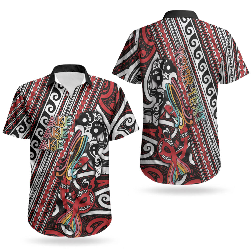 Personalised Maori Language Week Couples Matching Short Sleeve Bodycon Dress and Hawaiian Shirt Ake Ake Ake Tribal Patterns