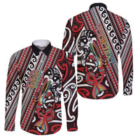 Personalised Maori Language Week Family Matching Off The Shoulder Long Sleeve Dress and Hawaiian Shirt Ake Ake Ake Tribal Patterns