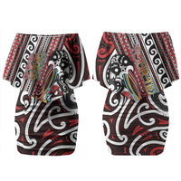 Personalised Maori Language Week Family Matching Off Shoulder Short Dress and Hawaiian Shirt Ake Ake Ake Tribal Patterns