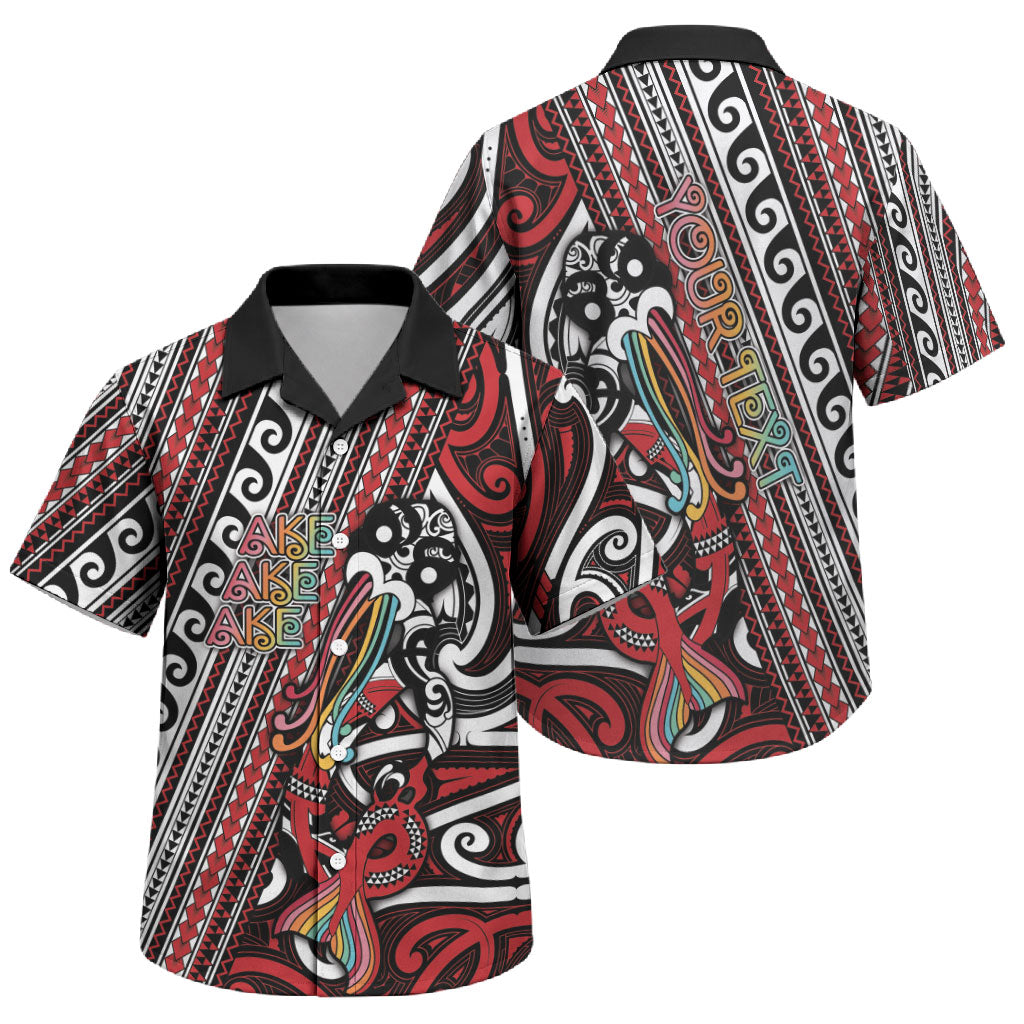 Personalised Maori Language Week Family Matching Off Shoulder Short Dress and Hawaiian Shirt Ake Ake Ake Tribal Patterns