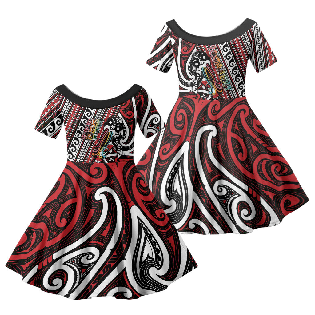 Personalised Maori Language Week Family Matching Puletasi and Hawaiian Shirt Ake Ake Ake Tribal Patterns