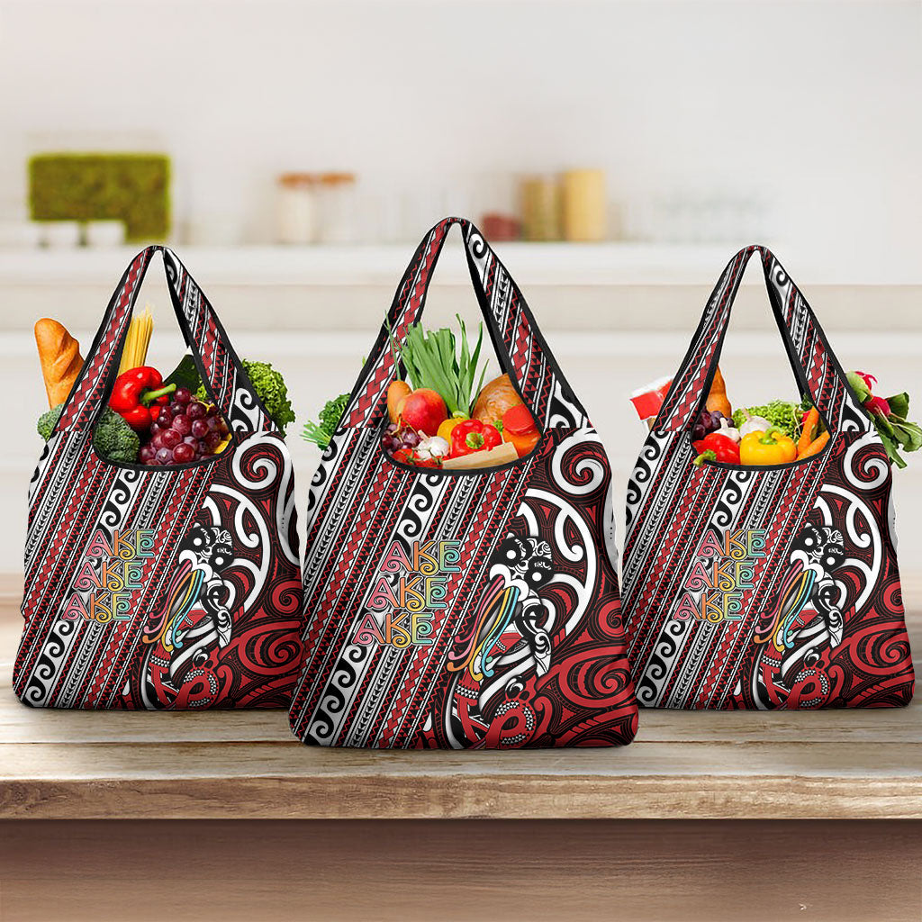 Maori Language Week Grocery Bag Ake Ake Ake Tribal Patterns