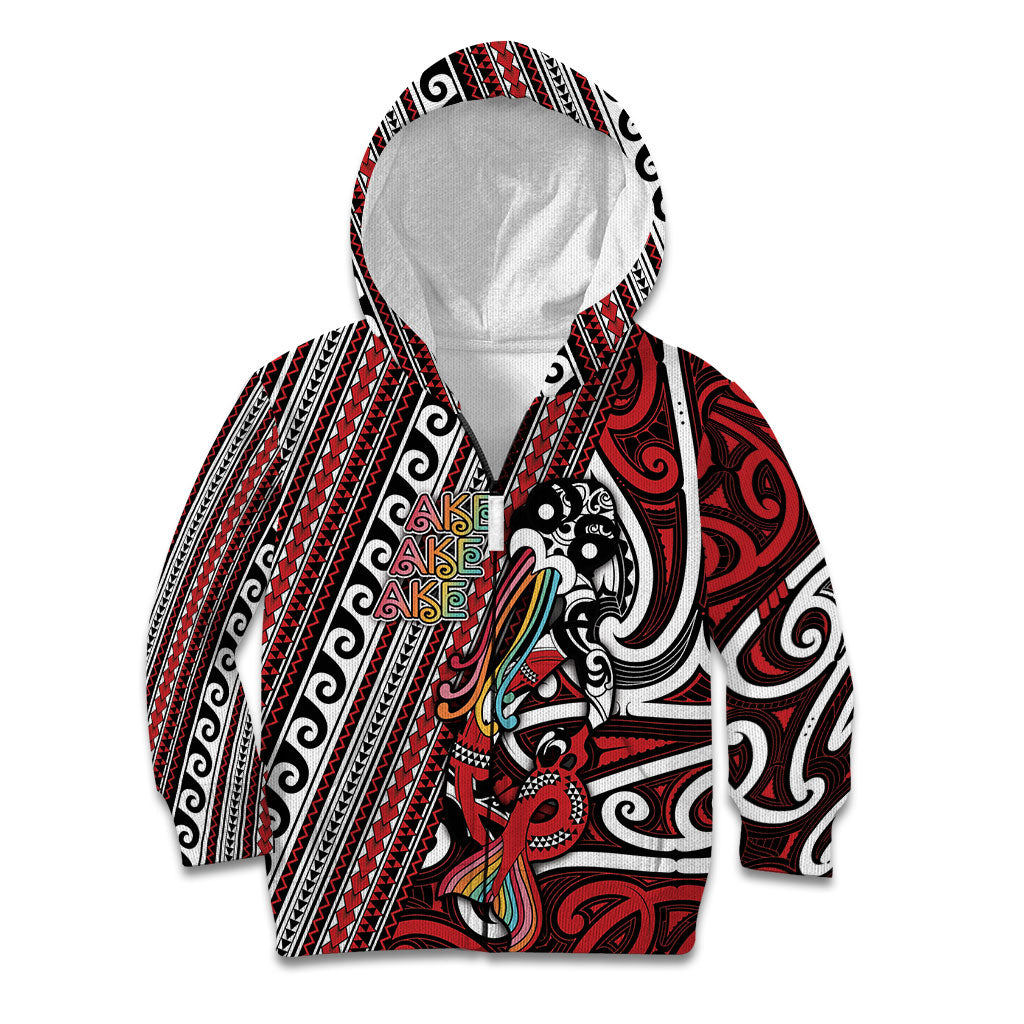 Personalised Maori Language Week Kid Hoodie Ake Ake Ake Tribal Patterns