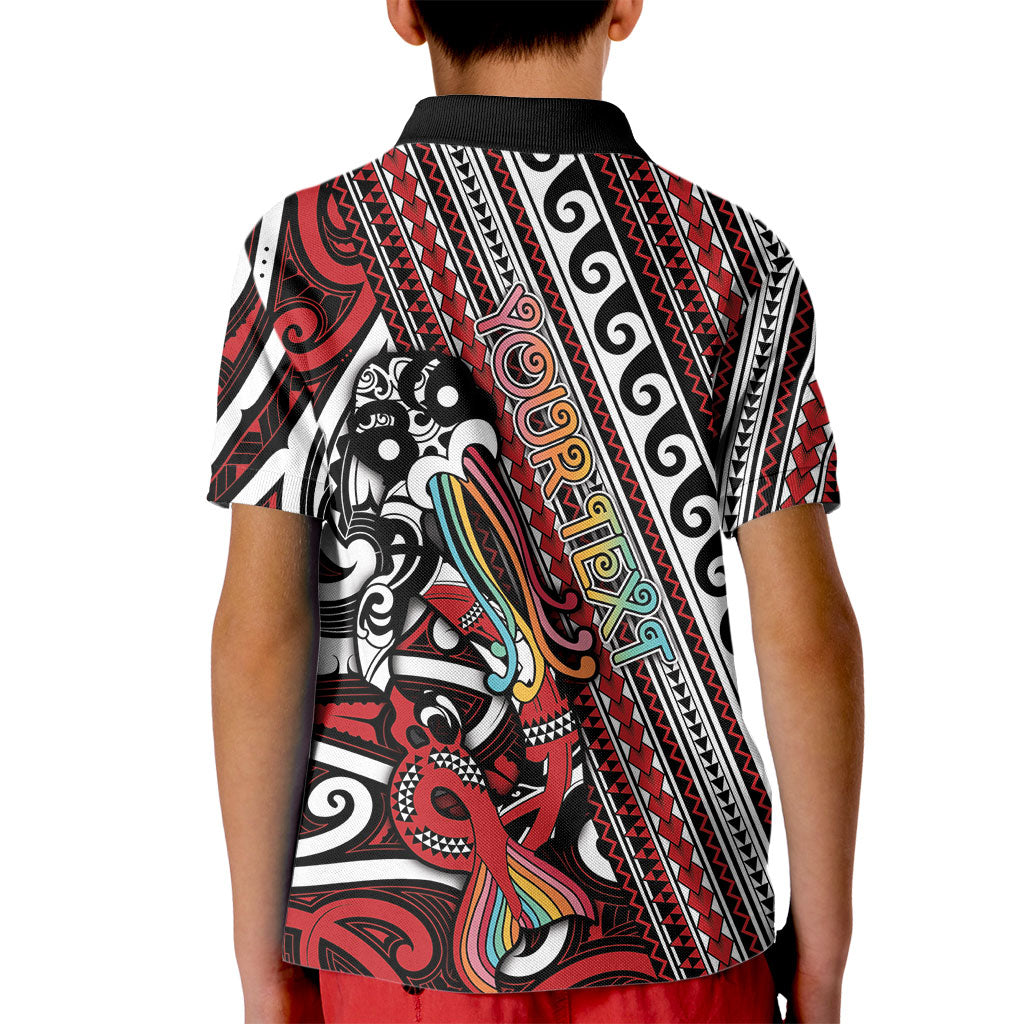 Personalised Maori Language Week Kid Polo Shirt Ake Ake Ake Tribal Patterns
