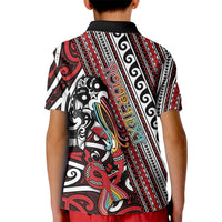 Personalised Maori Language Week Kid Polo Shirt Ake Ake Ake Tribal Patterns