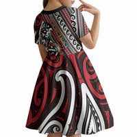 Personalised Maori Language Week Kid Short Sleeve Dress Ake Ake Ake Tribal Patterns