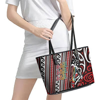 Maori Language Week Leather Tote Bag Ake Ake Ake Tribal Patterns