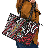 Maori Language Week Leather Tote Bag Ake Ake Ake Tribal Patterns