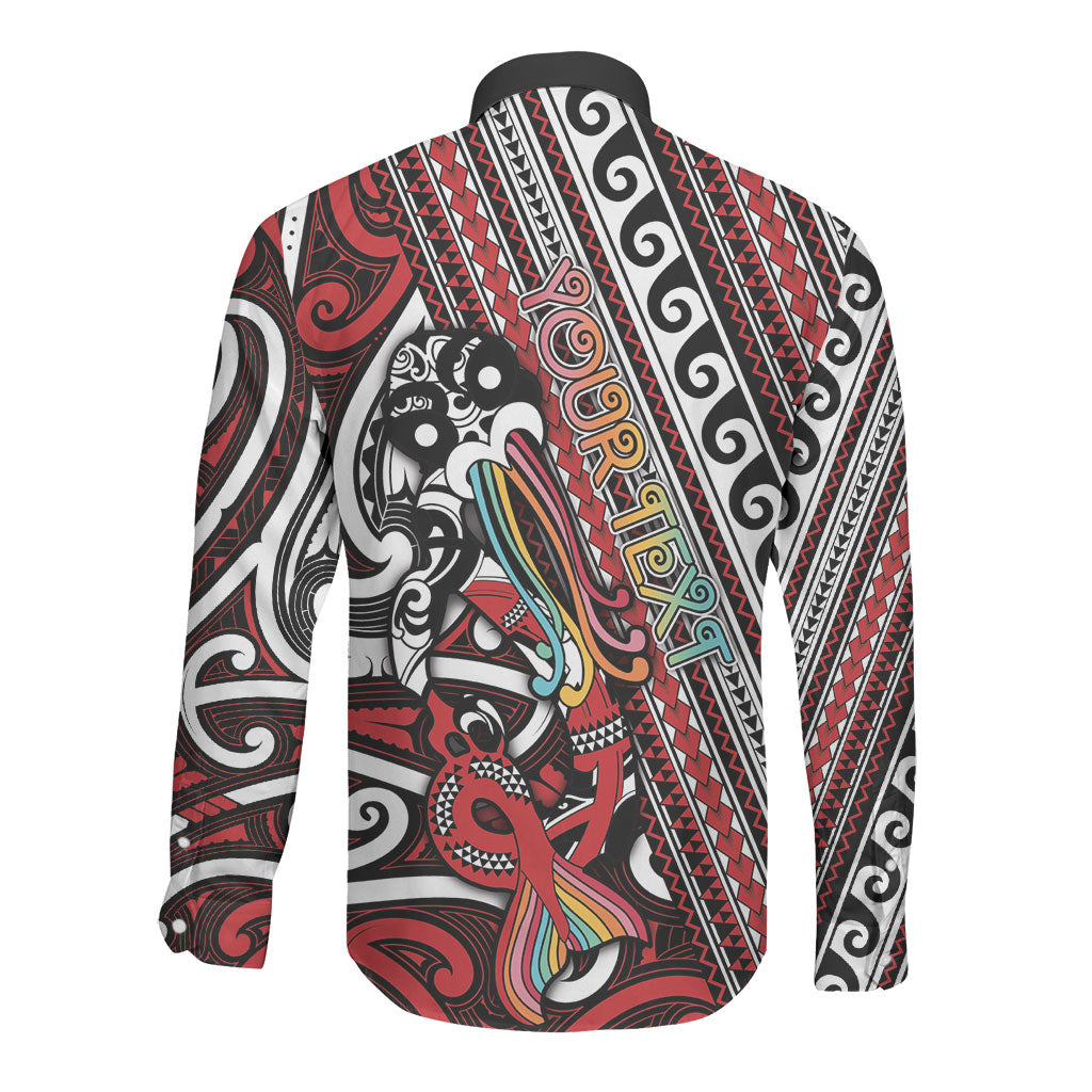 Personalised Maori Language Week Long Sleeve Button Shirt Ake Ake Ake Tribal Patterns