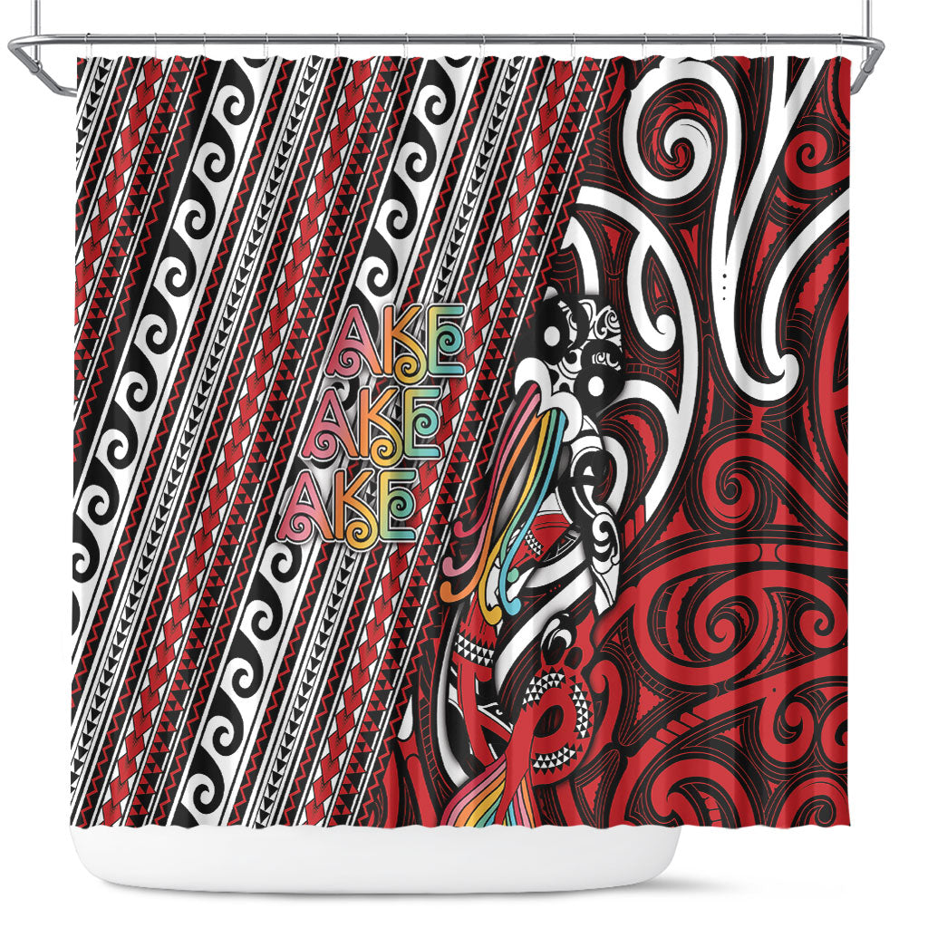 Maori Language Week Shower Curtain Ake Ake Ake Tribal Patterns