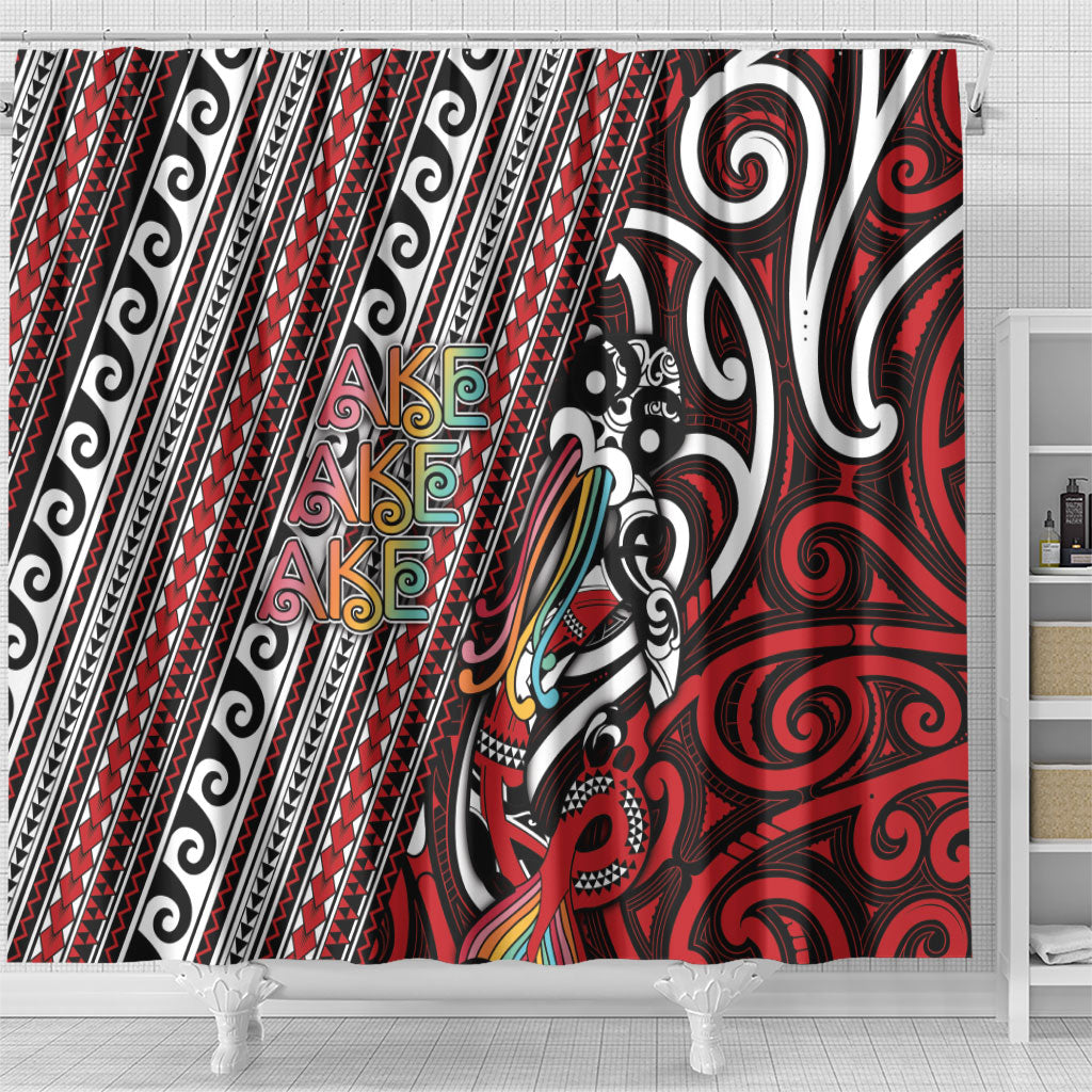 Maori Language Week Shower Curtain Ake Ake Ake Tribal Patterns